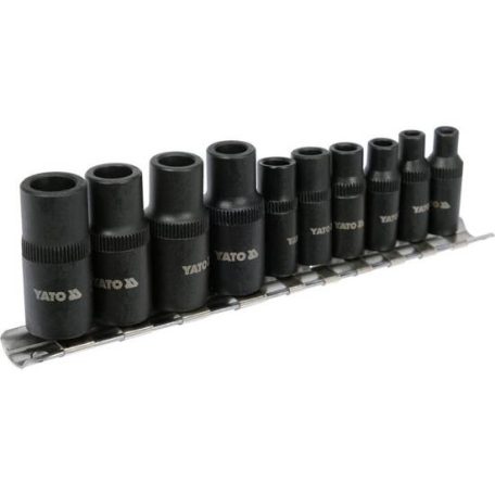Menetfúró dugókulcs adapter készlet 10 részes 1/4", 3/8"