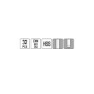 32 részes HSS menetmetsző készlet M3-M12