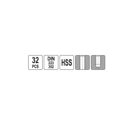 32 részes HSS menetmetsző készlet M3-M12