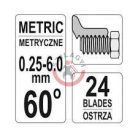 Menetfésű METRIKUS 60° 0.25-6.0mm