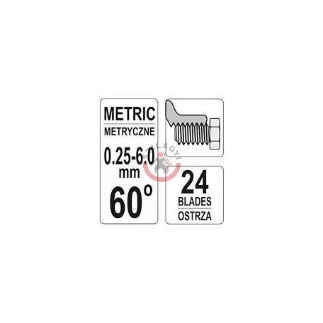 Menetfésű METRIKUS 60° 0.25-6.0mm
