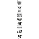 Menetfésű METRIKUS 60° - WITWORT 55°, 0.25-6.0 mm, 4-62 tpi