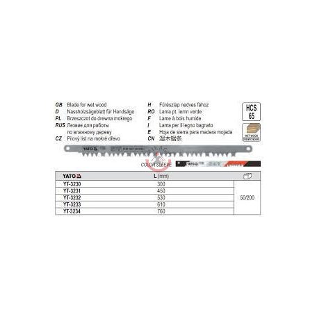 Cservágó fűrészlap 610mm nedves fára
