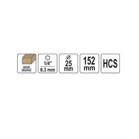 Homlokmarós fafúró 25x152mm