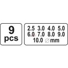 Bőrlyukasztó készlet 9 részes  2,5-10mm
