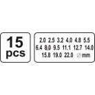Bőrlyukasztó készlet 15 részes 2-22mm