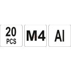 Aluminimum szegecsanya M4 20db/cs