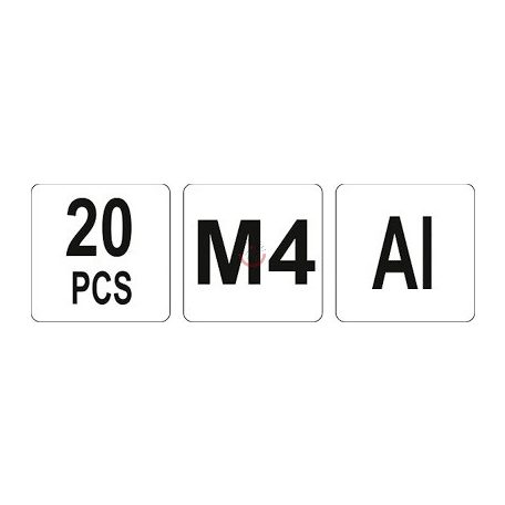 Aluminimum szegecsanya M4 20db/cs