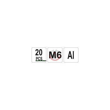 Aluminimum szegecsanya M6 20db/cs