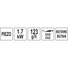 Forrasztó gázlámpa 1,7kW piezzós