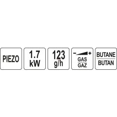 Forrasztó gázlámpa 1,7kW piezzós