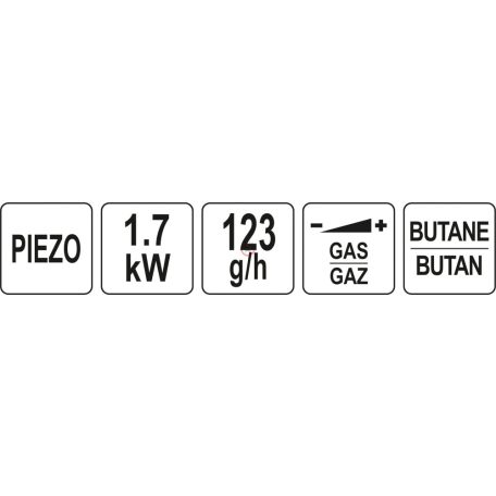 Forrasztó gázlámpa 1,7kW piezzós