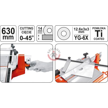 Csempe és burkolólap vágógép 630mm