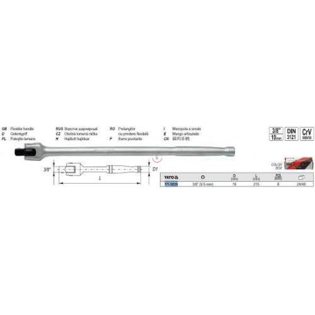Hajtószár 3/8" 215mm