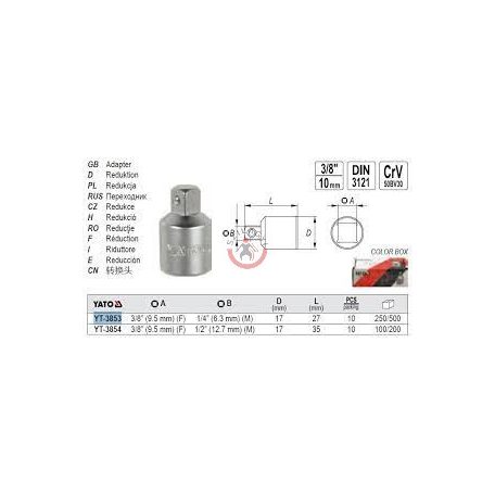 Átalakító (szűkítő) 3/8"-ról, 1/4"-re