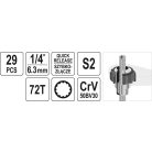 Dugókulcs készlet 29 részes 1/4" Spline