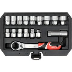   Nyitott dugókulcs készlet 17 részes 3/8", 1/2" Spline