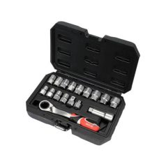   Nyitott dugókulcs készlet 17 részes 3/8", 1/2" Spline