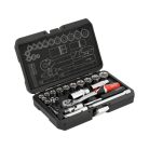 Racsnis dugókulcs készlet 34 részes 1/4" és 3/8"