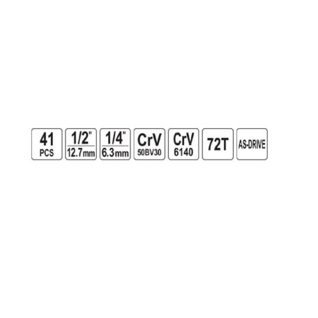 Racsnis és villáskulcs szerszám készlet 1/4" és 1/2" 41 részes
