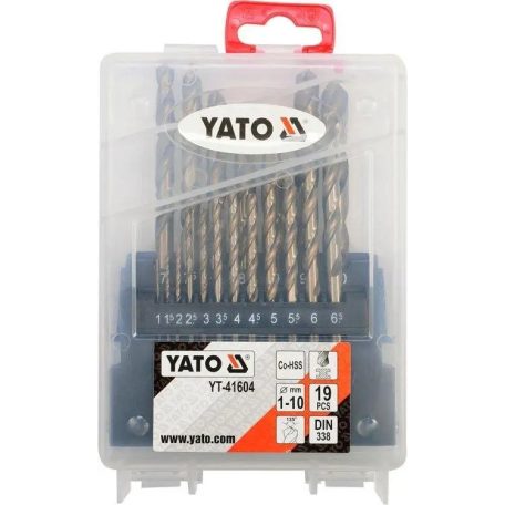 Fémcsigafúró készlet 19 részes 1-10 mm HSS Co