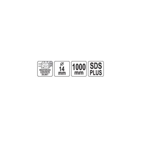 SDS-Plus fúrószár négyélű 14x1000 mm