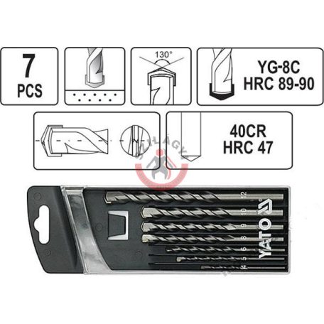 Kőzetfúró készlet 7 részes