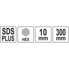 Hosszabbítószár körkivágó központosítóhoz 300 mm SDS-Plus-HEX
