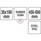 Nyomóhenger 38x190 mm acél nyéllel 450-690 mm