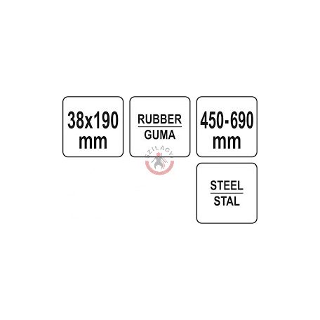 Nyomóhenger 38x190 mm acél nyéllel 450-690 mm