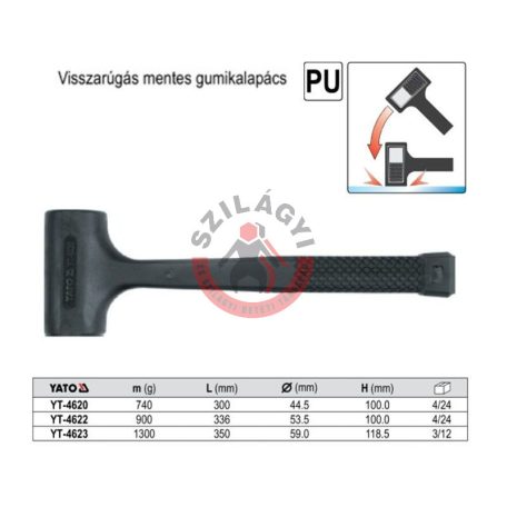 Gumikalapács visszarúgásmentes 1300g