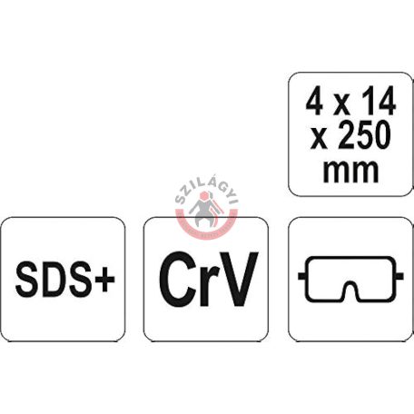 SDS+ hegyes véső 4x14x250mm