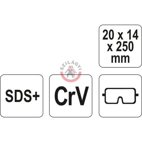 SDS+ lapos véső 20x14x250mm