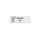 Lapos vésőszár 35 x 410 mm Hex befogás