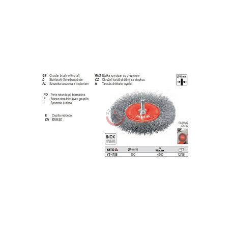 Csapos drótkefe korong 100mm INOX