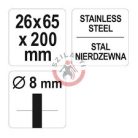 Csőtisztító kefe 8-as menettel 26x65x200mm