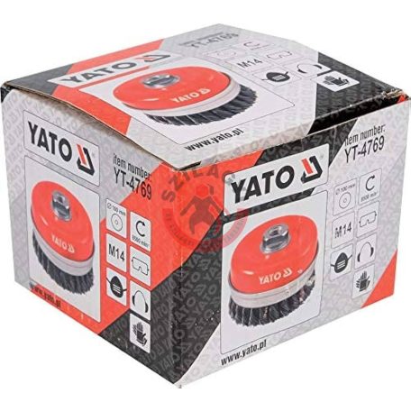 Fazékkefe acél csavart 100mm M14