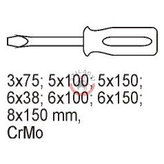 Fiókbetét 5530-hoz: lapos csavarhúzók 7 részes