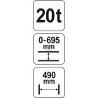 Hidraulikus prés 20T 0-695mm 490mm