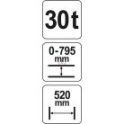 Hidraulikus prés 30T 0-795mm 520mm
