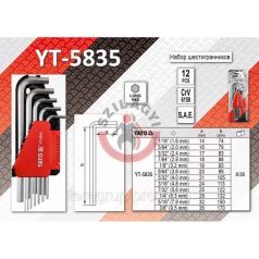 Imbuszkulcs készlet 1/16"-3/8" 12 részes