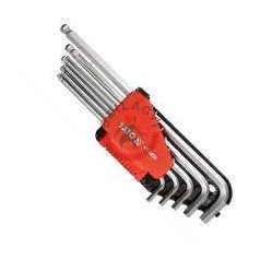   Imbuszkulcs készlet gömbölyített extra hosszú 1/16"-3/8" 12 részes