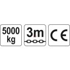 Láncos emelő 5000 kg 3m