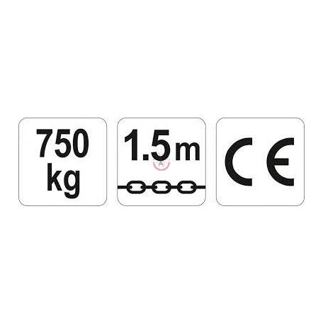 Láncos emelő 750kg 1.5m