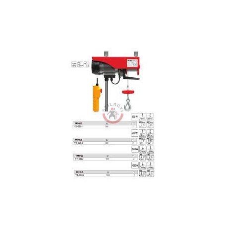 Elektromos csörlő 900W 250kg/11m 500kg/5.5m