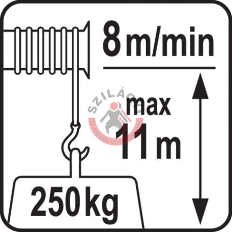 Elektromos csörlő 900W 250kg/11m 500kg/5.5m