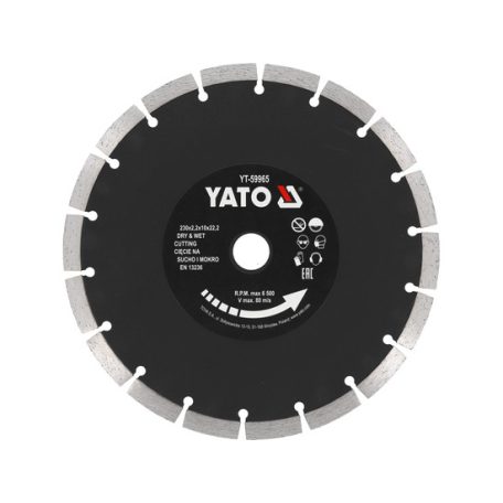 Gyémánt vágótárcsa 230 x 2,2 x 10 x 22,2 mm szegmentált