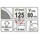 Gyémánt tárcsa turbo 125x1,6x22.2mm