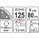 Gyémánt tárcsa szegmentált 125mm