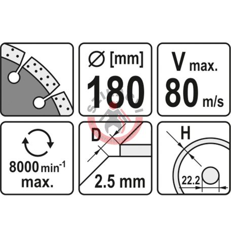 Gyémánt tárcsa szegmentált 180mm